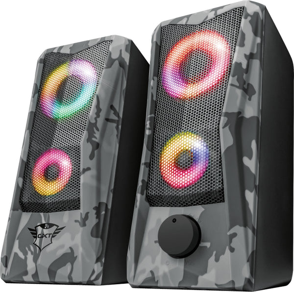 Trust Gaming GXT 606 Javv RGB beleuchtete 2.0 Pc Speaker - Grau Camo